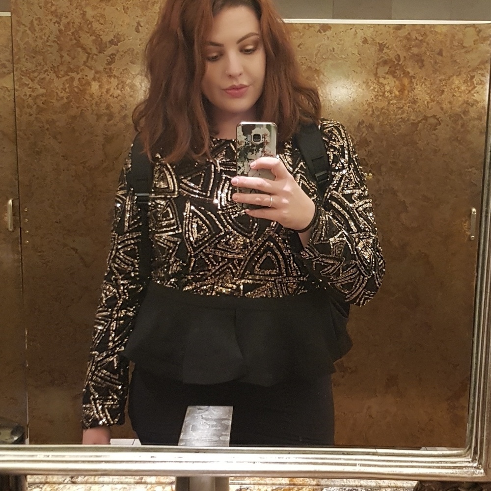 Sparkly Glam Top Long Sleve